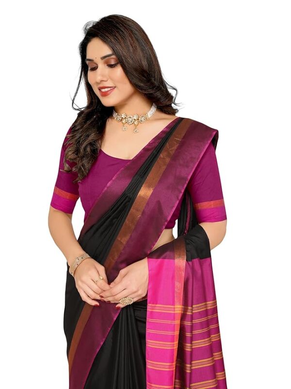 Ki2 FASHION Women Kerala Silk Blend Saree With Blouse Piece_freesize - Image 3