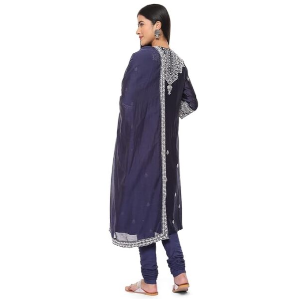 BIBA Women Cotton Blend Straight Kurta Churidar Suit Set - Image 6